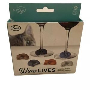 Wine Lives Wine Glass Markers Cats
